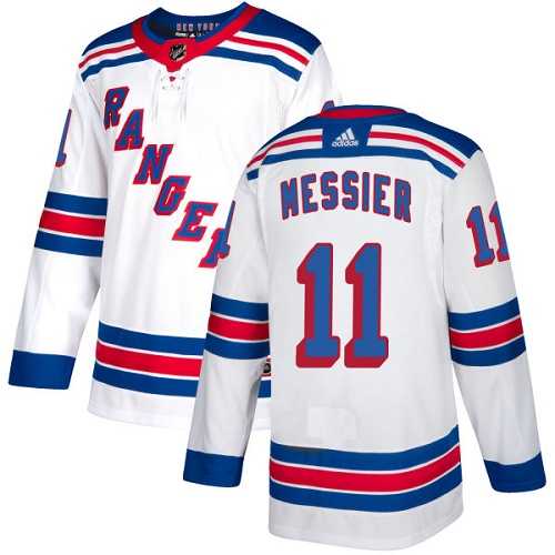 Men's Adidas New York Rangers #11 Mark Messier White Road Authentic Stitched NHL Jersey