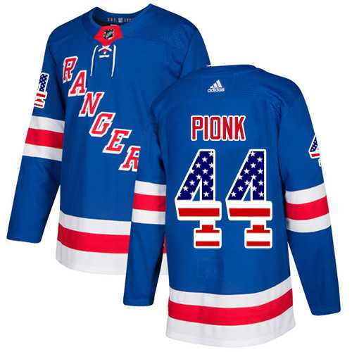 Men's Adidas New York Rangers #44 Neal Pionk Royal Blue Home Authentic USA Flag Stitched NHL Jersey