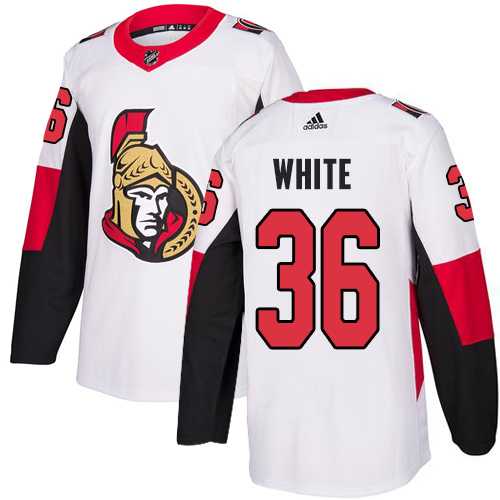 Men's Adidas Ottawa Senators #36 Colin White White Road Authentic Stitched NHL Jersey