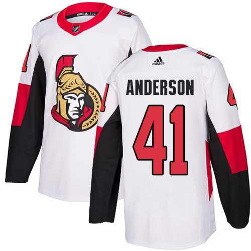 Men's Adidas Ottawa Senators #41 Craig Anderson White Road Authentic Stitched NHL Jersey