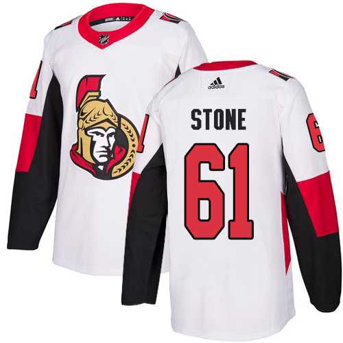 Men's Adidas Ottawa Senators #61 Mark Stone White Road Authentic Stitched NHL Jersey