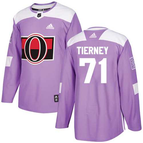 Men's Adidas Ottawa Senators #71 Chris Tierney Purple Authentic Fights Cancer Stitched NHL Jersey