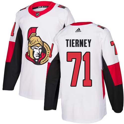 Men's Adidas Ottawa Senators #71 Chris Tierney White Road Authentic Stitched NHL Jersey