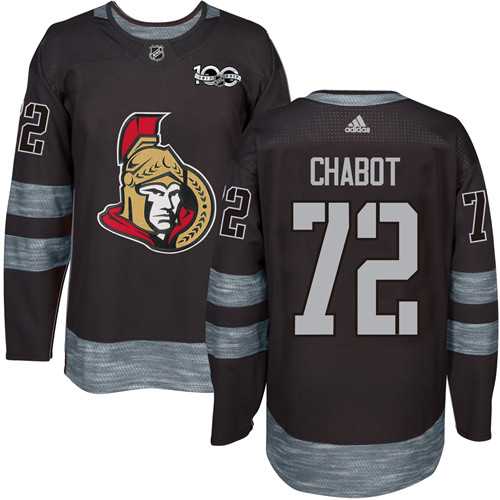 Men's Adidas Ottawa Senators #72 Thomas Chabot Black 1917-2017 100th Anniversary Stitched NHL Jersey