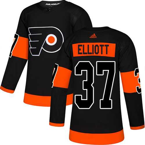 Men's Adidas Philadelphia Flyers #37 Brian Elliott Black Alternate Authentic Stitched NHL Jersey