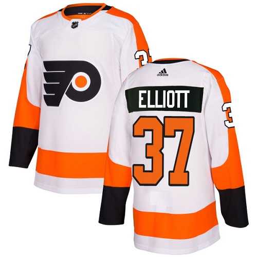 Men's Adidas Philadelphia Flyers #37 Brian Elliott White Road Authentic Stitched NHL Jersey