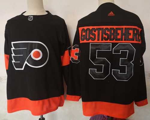 Men's Adidas Philadelphia Flyers #53 Shayne Gostisbehere Black Alternate Authentic Stitched NHL Jersey