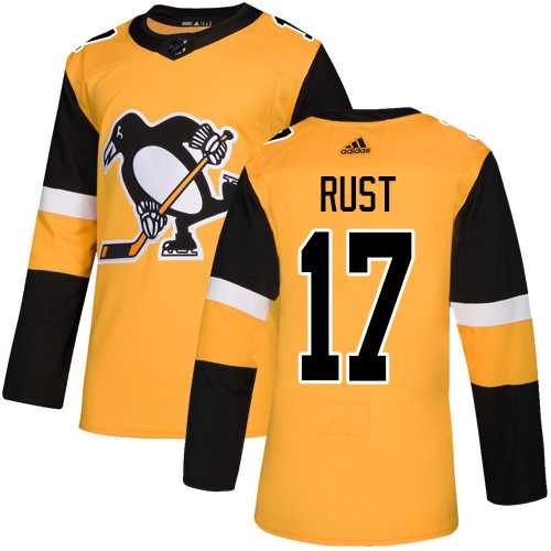 Men's Adidas Pittsburgh Penguins #17 Bryan Rust Gold Alternate Authentic Stitched NHL Jersey