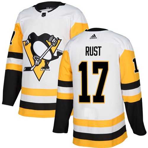 Men's Adidas Pittsburgh Penguins #17 Bryan Rust White Road Authentic Stitched NHL Jersey
