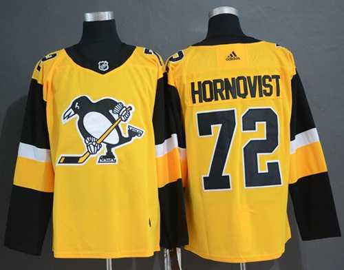 Men's Adidas Pittsburgh Penguins #72 Patric Hornqvist Gold Alternate Authentic Stitched NHL Jersey