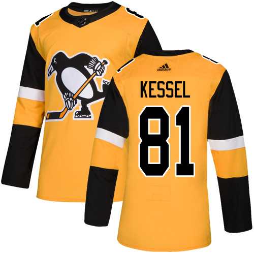 Men's Adidas Pittsburgh Penguins #81 Phil Kessel Gold Alternate Authentic Stitched NHL Jersey