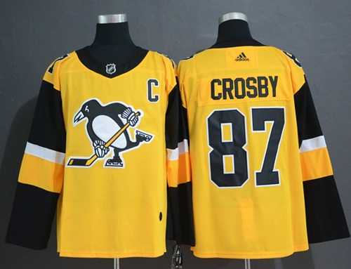 Men's Adidas Pittsburgh Penguins #87 Sidney Crosby Gold Alternate Authentic Stitched NHL Jersey