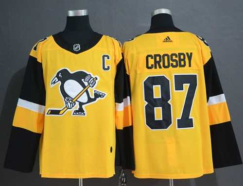 Men's Adidas Pittsburgh Penguins #87 Sidney Crosby Gold Alternate Authentic Stitched NHL Jersey Men's Adidas Pittsburgh Penguins #87 Sidney Crosby Gold Alternate Authentic Stitched NHL Jersey