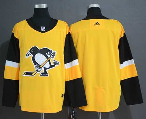 Men's Adidas Pittsburgh Penguins Blank Gold Alternate Authentic Stitched NHL Jersey