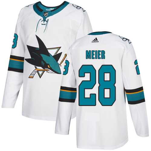 Men's Adidas San Jose Sharks #28 Timo Meier White Road Authentic Stitched NHL Jersey