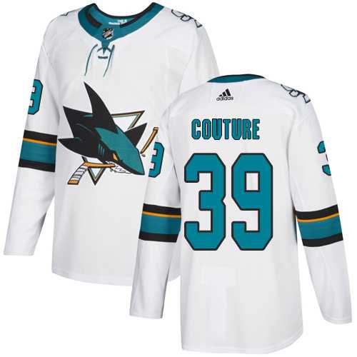 Men's Adidas San Jose Sharks #39 Logan Couture White Road Authentic Stitched NHL Jersey