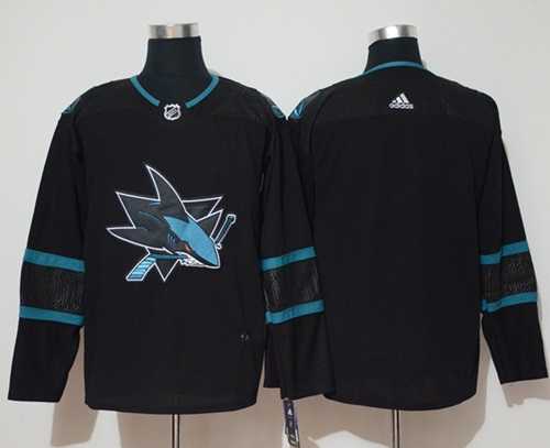 Men's Adidas San Jose Sharks Blank Black Alternate Authentic Stitched NHL Jersey