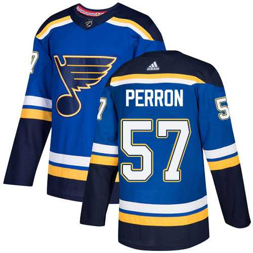 Men's Adidas St. Louis Blues #57 David Perron Blue Home Authentic Stitched NHL Jersey