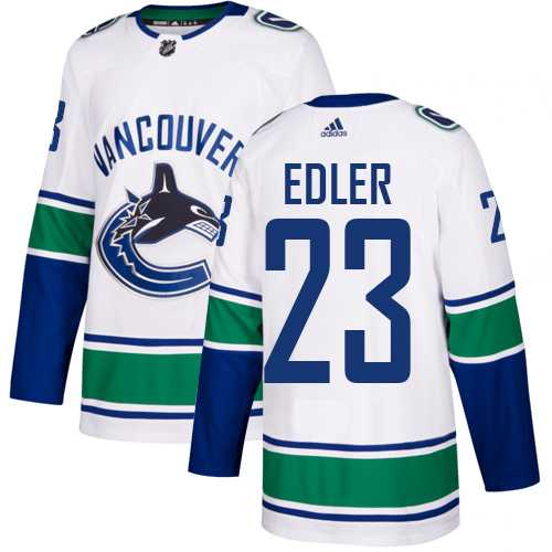 Men's Adidas Vancouver Canucks #23 Alexander Edler White Road Authentic Stitched NHL Jersey