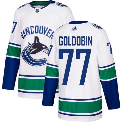 Men's Adidas Vancouver Canucks #77 Nikolay Goldobin White Road Authentic Stitched NHL Jersey