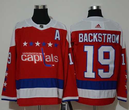 Men's Adidas Washington Capitals #19 Nicklas Backstrom Red Alternate Authentic Stitched NHL Jersey