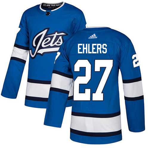 Men's Adidas Winnipeg Jets #27 Nikolaj Ehlers Blue Alternate Authentic Stitched NHL Jersey