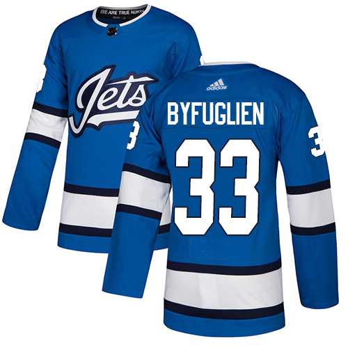 Men's Adidas Winnipeg Jets #33 Dustin Byfuglien Blue Alternate Authentic Stitched NHL Jersey