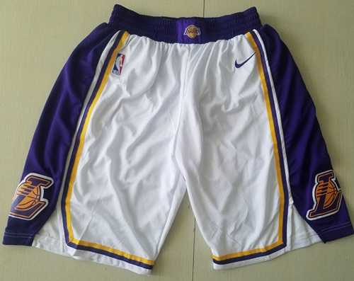Men's Los Angeles Lakers Nike White Association Edition Swingman Performance Shorts