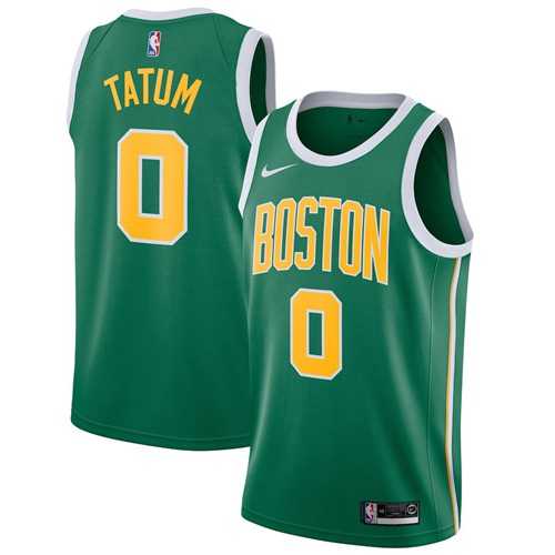 Men's Nike Boston Celtics #0 Jayson Tatum Green NBA Swingman Earned Edition Jersey