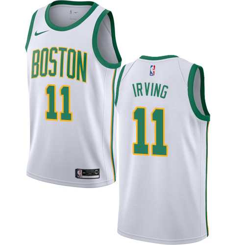 Men's Nike Boston Celtics #11 Kyrie Irving White NBA Swingman City Edition 2018-19 Jersey
