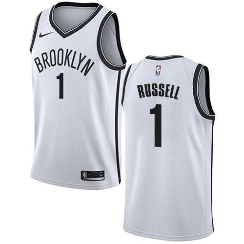 Men's Nike Brooklyn Nets #1 D'Angelo Russell White NBA Swingman Association Edition Jersey