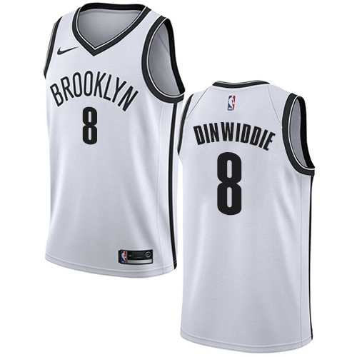 Men's Nike Brooklyn Nets #8 Spencer Dinwiddie White NBA Swingman Association Edition Jersey