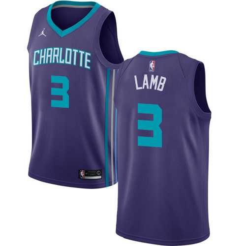 Men's Nike Charlotte Hornets #3 Jeremy Lamb Purple NBA Jordan Swingman Statement Edition Jersey