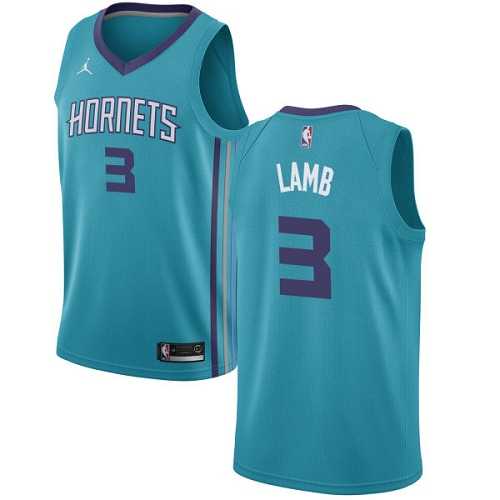 Men's Nike Charlotte Hornets #3 Jeremy Lamb Teal NBA Jordan Swingman Icon Edition Jersey