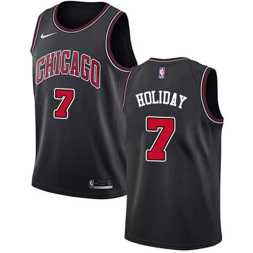 Men's Nike Chicago Bulls #7 Justin Holiday Black NBA Swingman Statement Edition Jersey