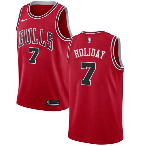 Men's Nike Chicago Bulls #7 Justin Holiday Red NBA Swingman Icon Edition Jersey