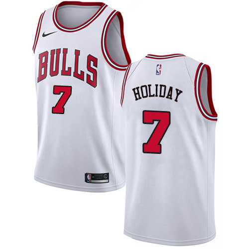 Men's Nike Chicago Bulls #7 Justin Holiday White NBA Swingman Association Edition Jersey