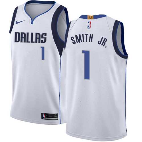 Men's Nike Dallas Mavericks #1 Dennis Smith Jr. White NBA Swingman Association Edition Jersey