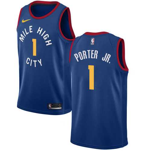 Men's Nike Denver Nuggets #1 Michael Porter Jr. Blue NBA Swingman Statement Edition Jersey