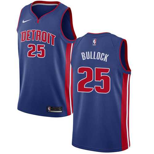 Men's Nike Detroit Pistons #25 Reggie Bullock Blue NBA Swingman Icon Edition Jersey
