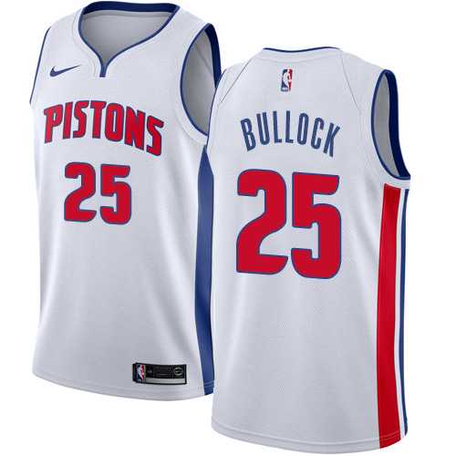 Men's Nike Detroit Pistons #25 Reggie Bullock White NBA Swingman Association Edition Jersey