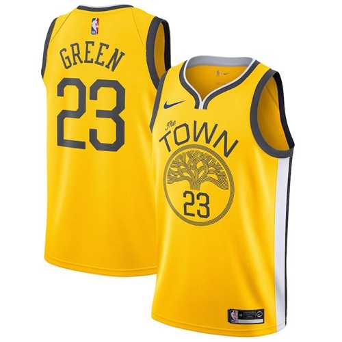 Men's Nike Golden State Warriors #23 Draymond Green Gold NBA Swingman Earned Edition Jersey