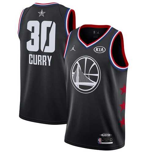 Men's Nike Golden State Warriors #30 Stephen Curry Black Basketball Jordan Swingman 2019 All-Star Game Jersey