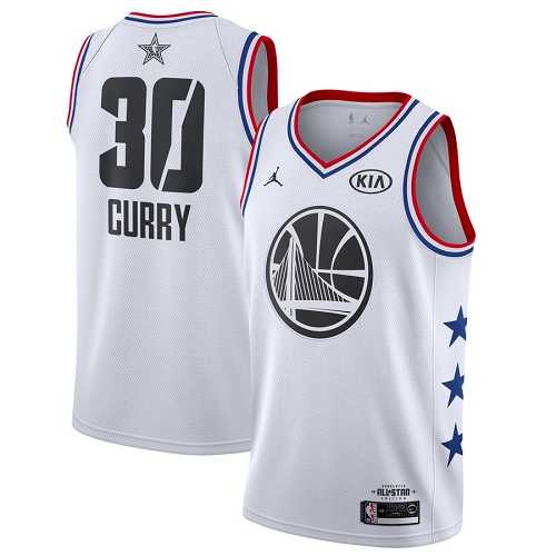 Men's Nike Golden State Warriors #30 Stephen Curry White Basketball Jordan Swingman 2019 All-Star Game Jersey