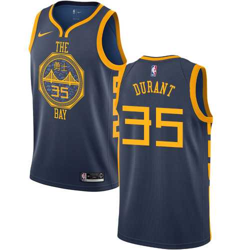 Men's Nike Golden State Warriors #35 Kevin Durant Navy NBA Swingman City Edition 2018-19 Jersey