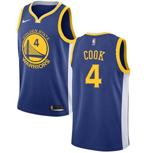 Men's Nike Golden State Warriors #4 Quinn Cook Blue NBA Swingman Icon Edition Jersey