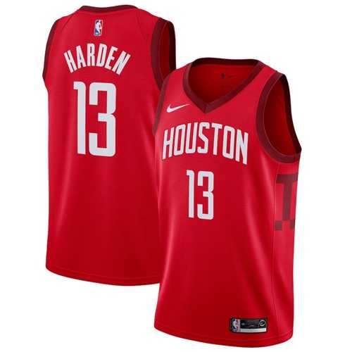 Men's Nike Houston Rockets #13 James Harden Red NBA Swingman Earned Edition Jersey