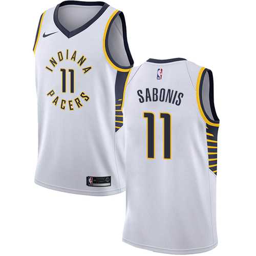 Men's Nike Indiana Pacers #11 Domantas Sabonis White NBA Swingman Association Edition Jersey