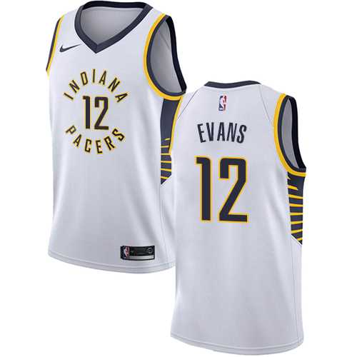 Men's Nike Indiana Pacers #12 Tyreke Evans White NBA Swingman Association Edition Jersey