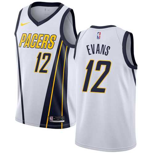 Men's Nike Indiana Pacers #12 Tyreke Evans White NBA Swingman Earned Edition Jersey